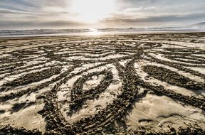 Team Sand Drawing, Hiking, & Beach Picnic